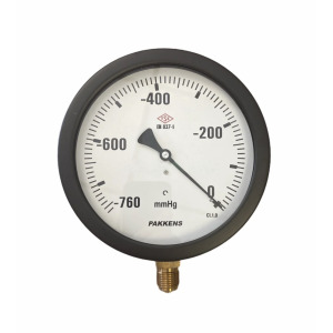 PAKKENS Ø160mm -760 mmHg Alttan Bağlantılı Kurutip G1/2'' Hassas Vakummetre, Vakum Göstergesi CL1,0 PAKKENS