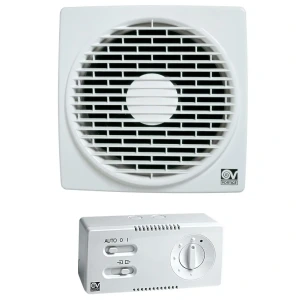 Vortice Vario 150/6 & CR5N Hız Anahtarı Yanında Duvara Cama Kolay Montaj Otomatik Panjur Manuel Geri Dönüşümlü Tasarruflu Fan AGMair Agm Havalandırma Fanı