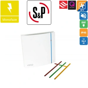 Silent Design Banyo WC Fanı 100`lük sessiz Soler&Palau Silent 100 CZ Design Havalandırma Fanı Çok Renkli Değişen Renkli Sp Soler Palau