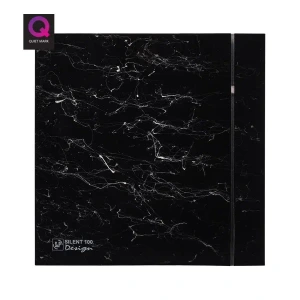 Dekoratif Siyah Mermer Havalandırma Fanı Marble Black Silent 100 Cz Design Ultra Sessiz Banyo Wc Aspiratörü Soler Palau Estetik Dizayn