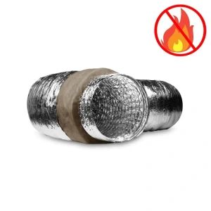 AFS F Alev Almaz 112 mm İzoleli Flexible Zor Yanıcı 10 Metre Esnek Hava Borusu ALUAFS AGMair Agm Havalandırma